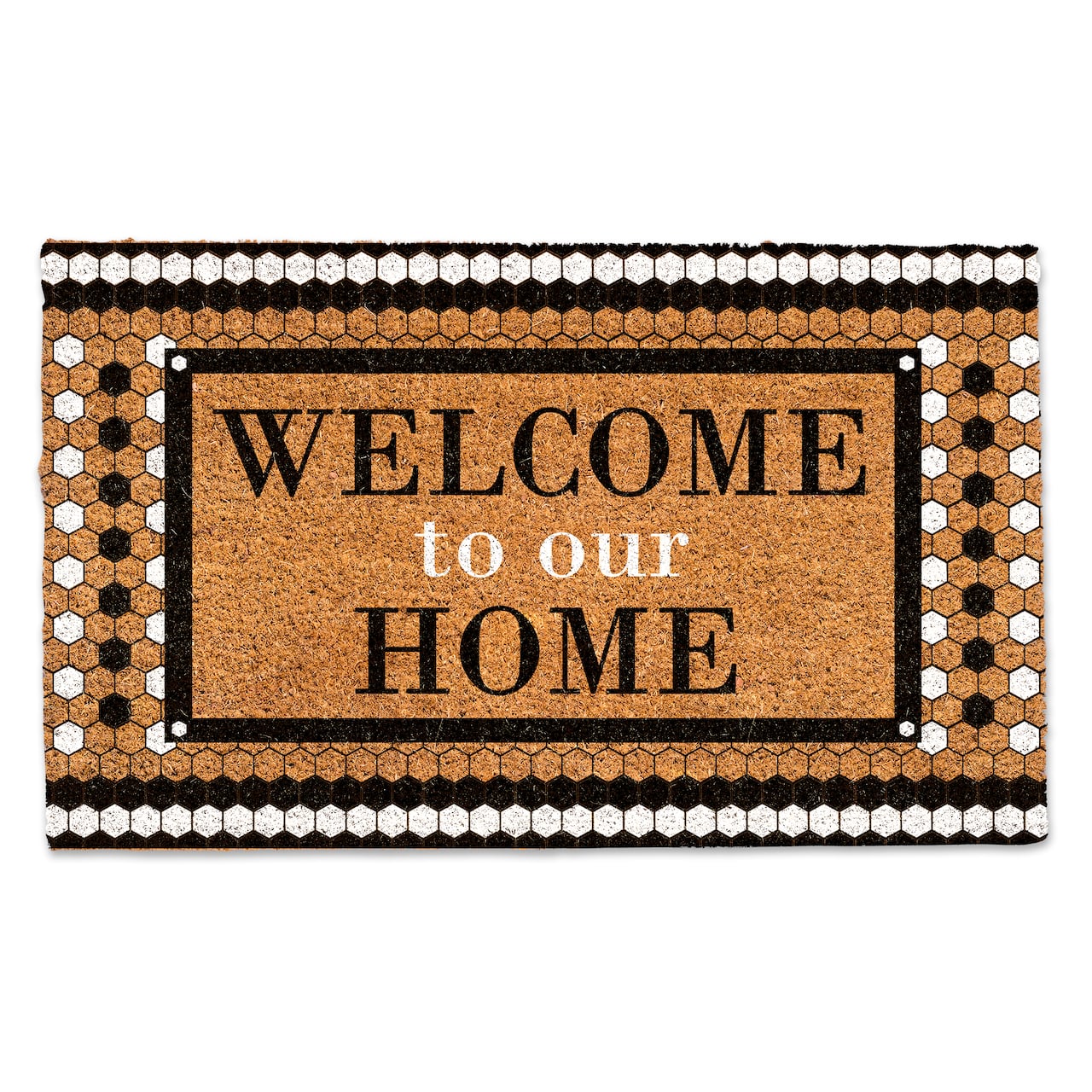 Welcome to Our Home Black & White Doormat